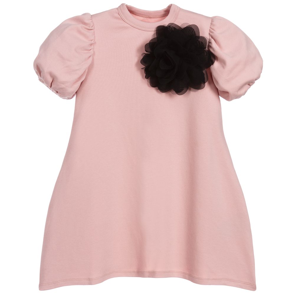 The Tiny Universe - Pink Cotton Corsage Dress | Childrensalon