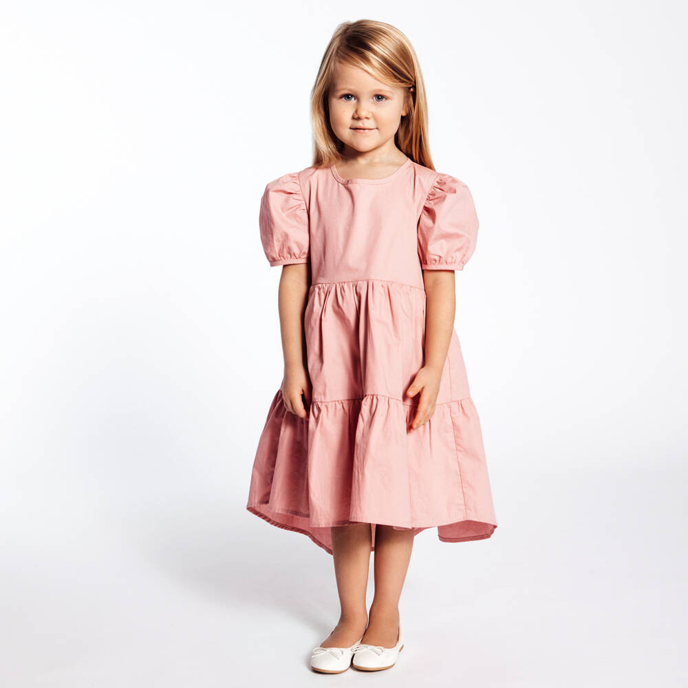 The Tiny Universe-Pink Cotton Poplin Dress | Childrensalon Outlet