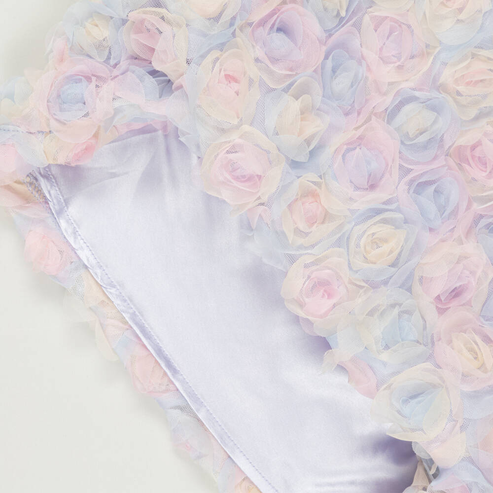 The Tiny Universe-Preloved Girls Pastel Blue Tulle Flower Blouse (4 years) | Childrensalon Outlet