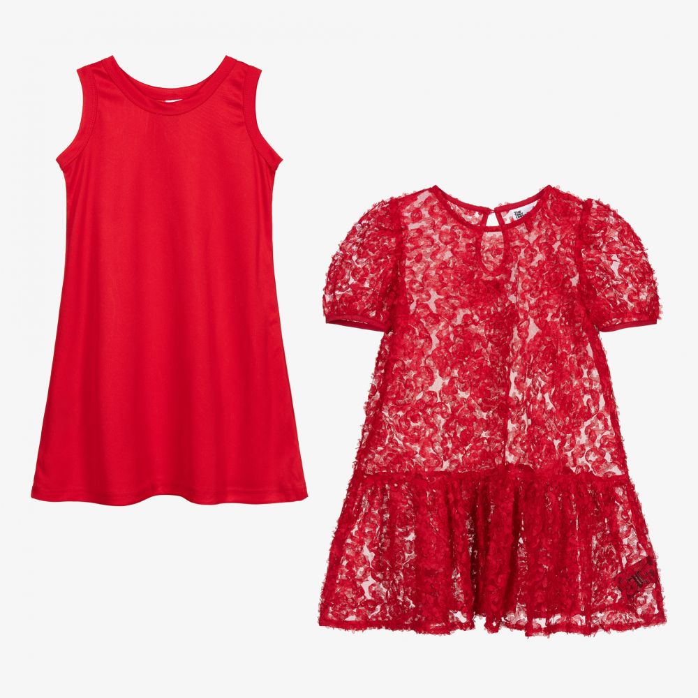 The Tiny Universe - Vestido rojo de tul con flores | Childrensalon Outlet