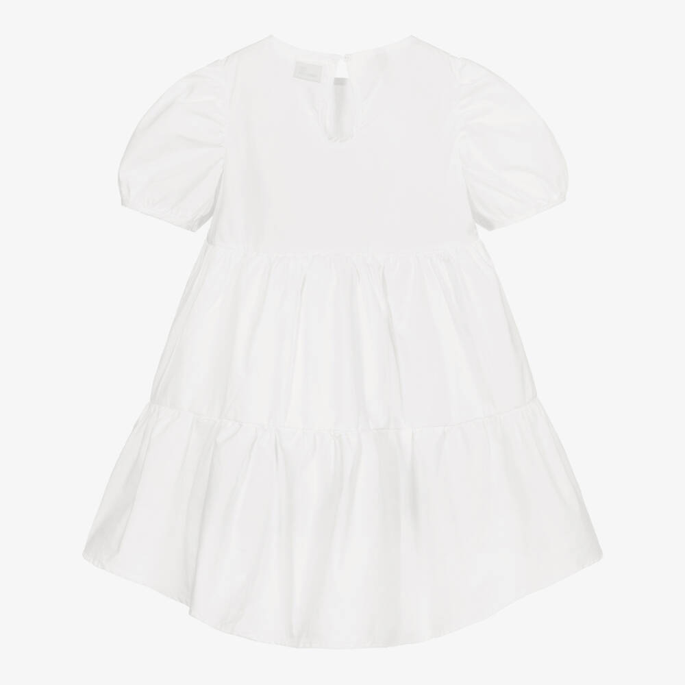 The Tiny Universe-White Cotton Poplin Dress | Childrensalon Outlet