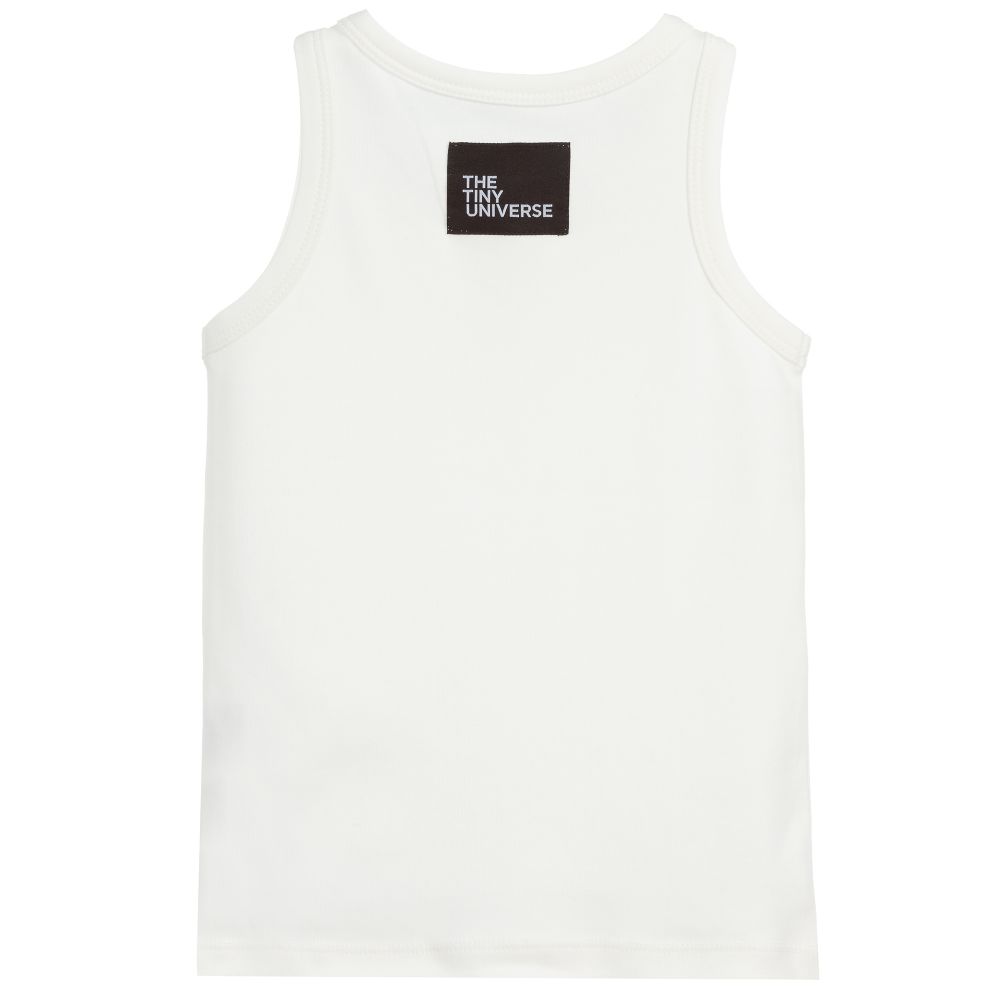 The Tiny Universe-White Cotton Vest Top | Childrensalon Outlet