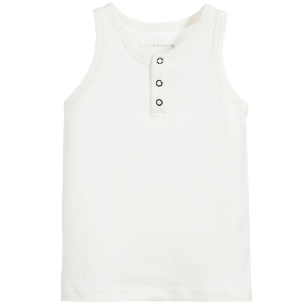 The Tiny Universe-White Cotton Vest Top | Childrensalon Outlet