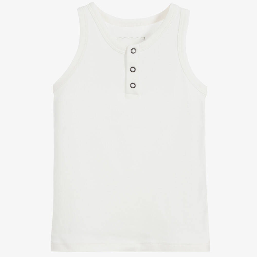 The Tiny Universe-White Cotton Vest Top | Childrensalon Outlet