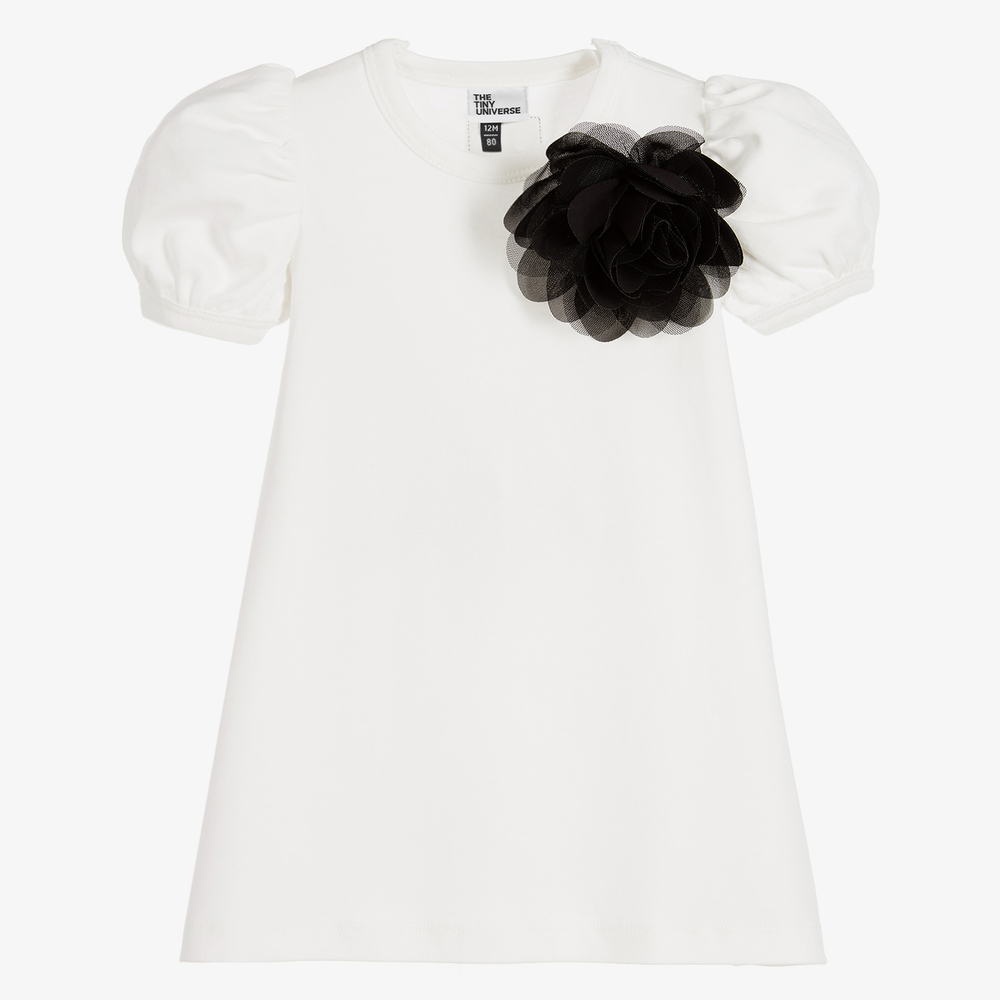 The Tiny Universe - White Organic Cotton Dress | Childrensalon