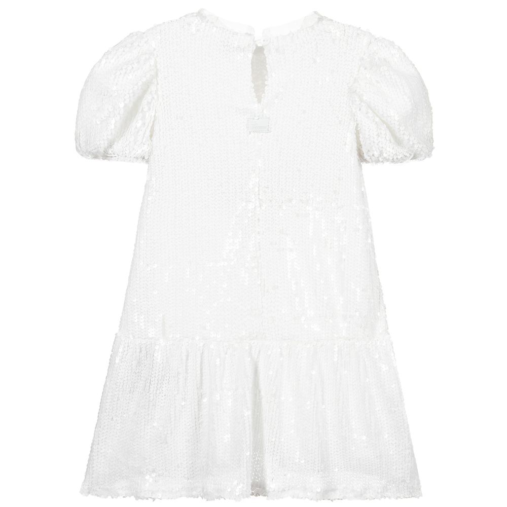 The Tiny Universe-White Sequinned Dress | Childrensalon Outlet