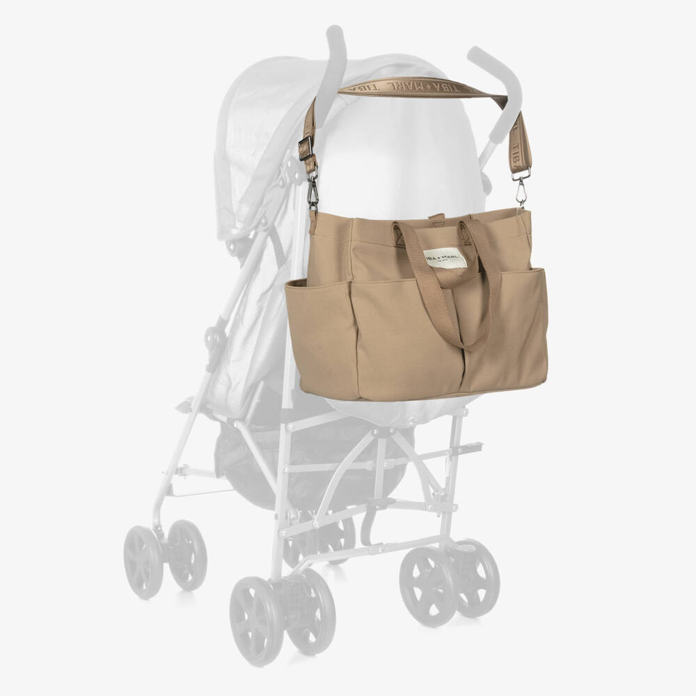 TIBA + MARL-Beige Canvas Pocket Tote Changing Bag (35cm) | Childrensalon Outlet