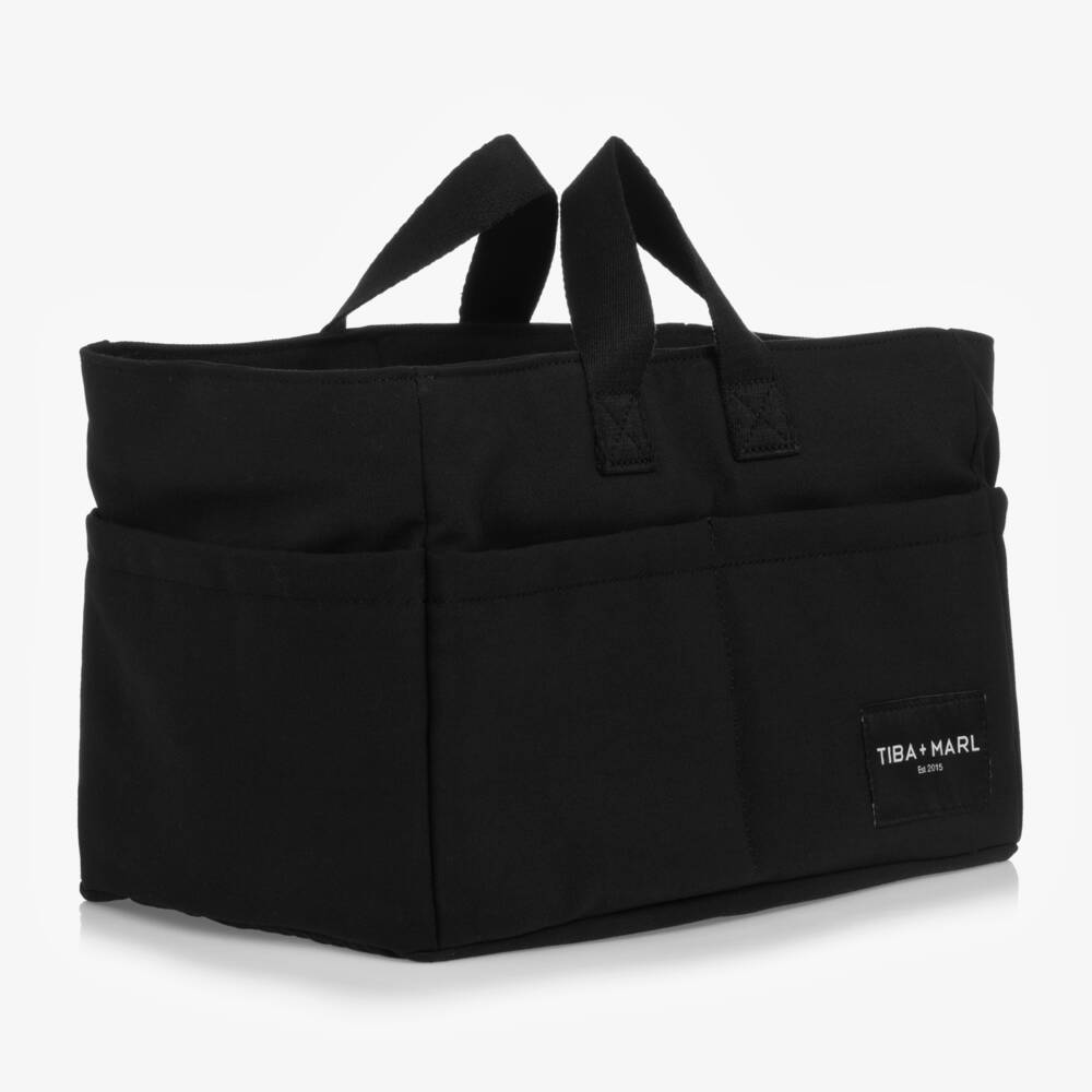 TIBA + MARL-Black Canvas Changing Caddy (35cm) | Childrensalon Outlet
