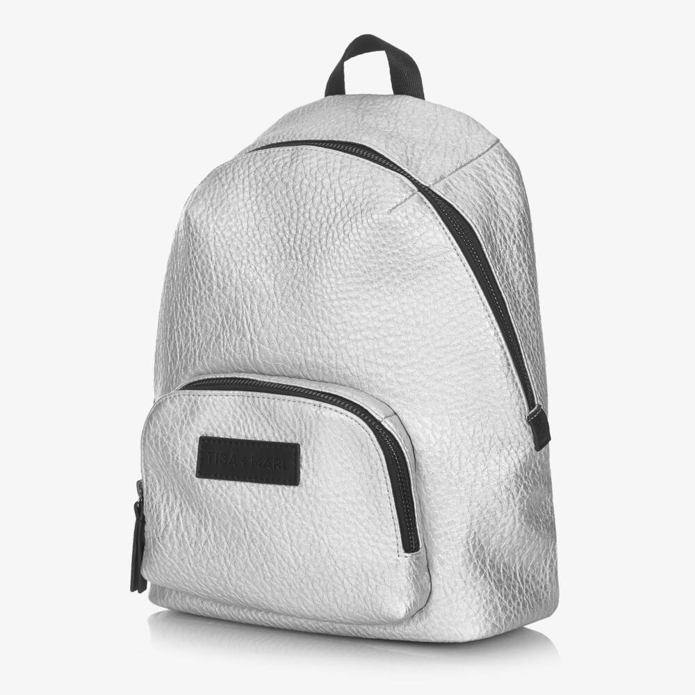 TIBA + MARL-Boys Silver Luxe Backpack, 29cm | Childrensalon Outlet