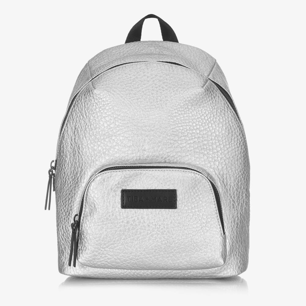 TIBA + MARL-Boys Silver Luxe Backpack, 29cm | Childrensalon Outlet