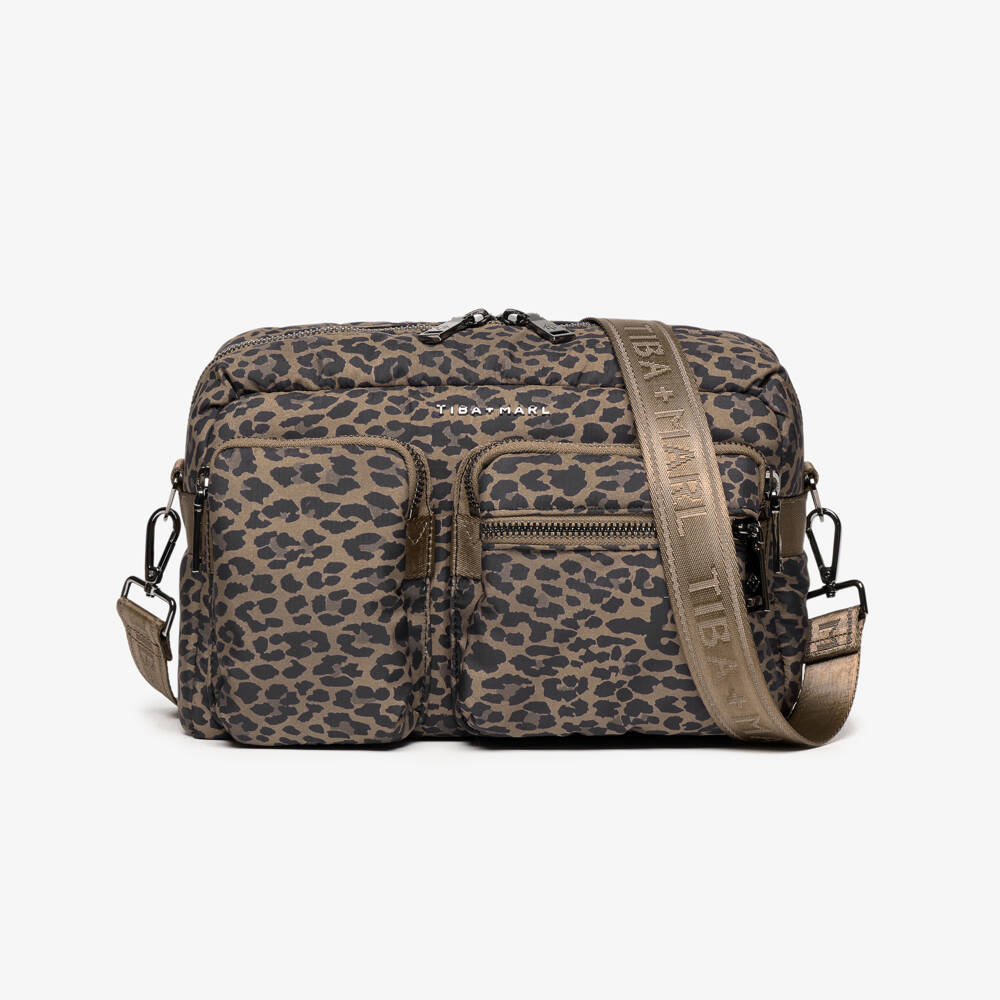 TIBA + MARL-Brown Leopard Print Stroller Changing Bag (34cm) | Childrensalon Outlet