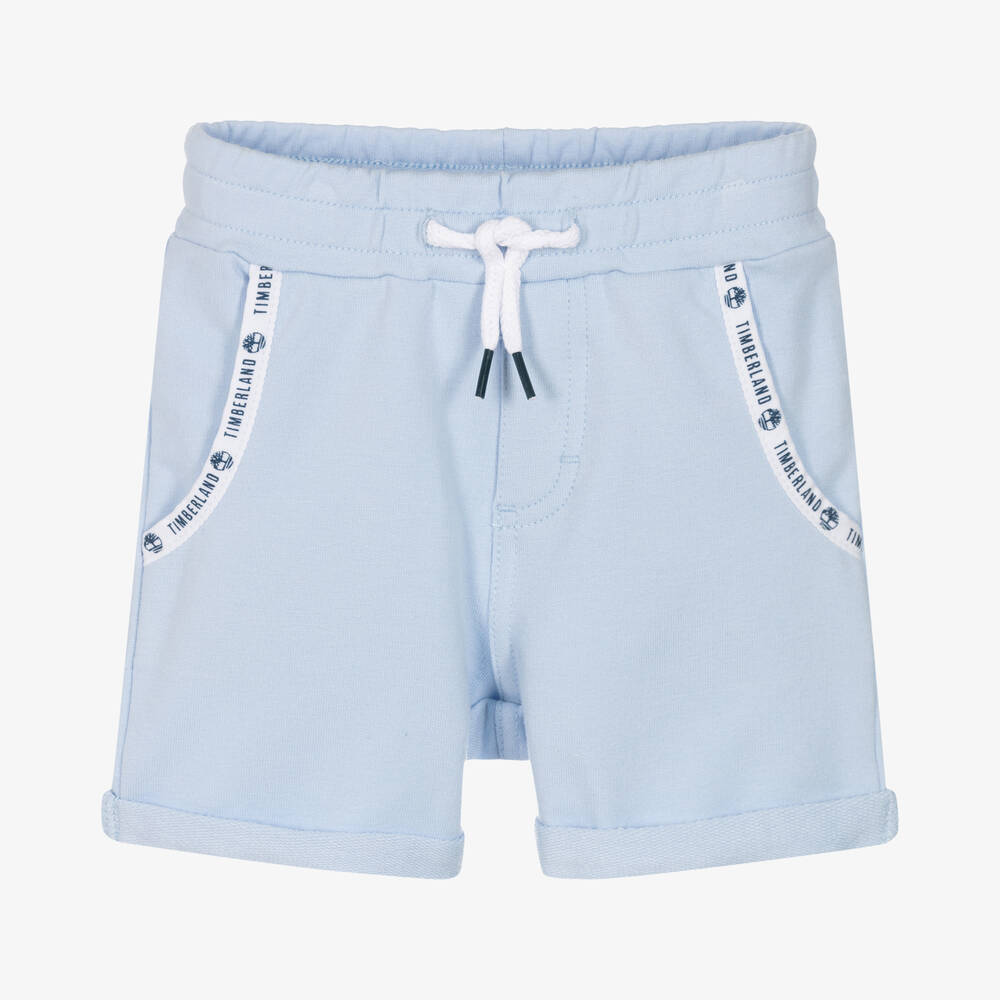 Timberland - Blaue Baby-Shorts mit Logo-Borten | Childrensalon