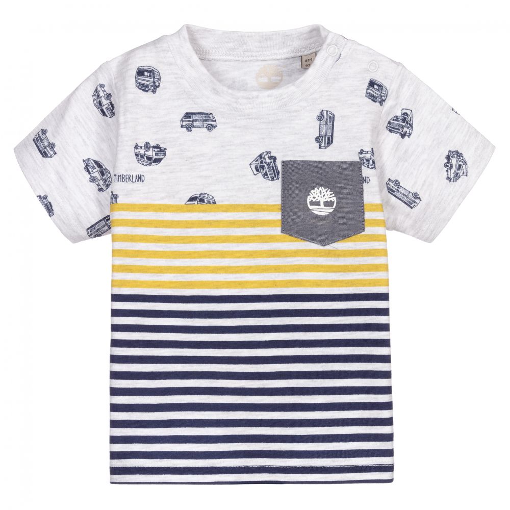 Timberland - Baby Boys Grey Cotton T-Shirt | Childrensalon Outlet