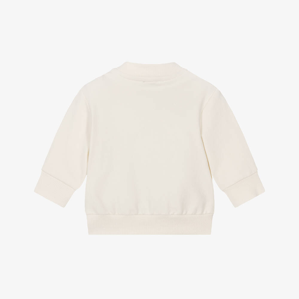 Timberland-Кремовый хлопковый свитшот с мишкой для мальчиков | Childrensalon Outlet