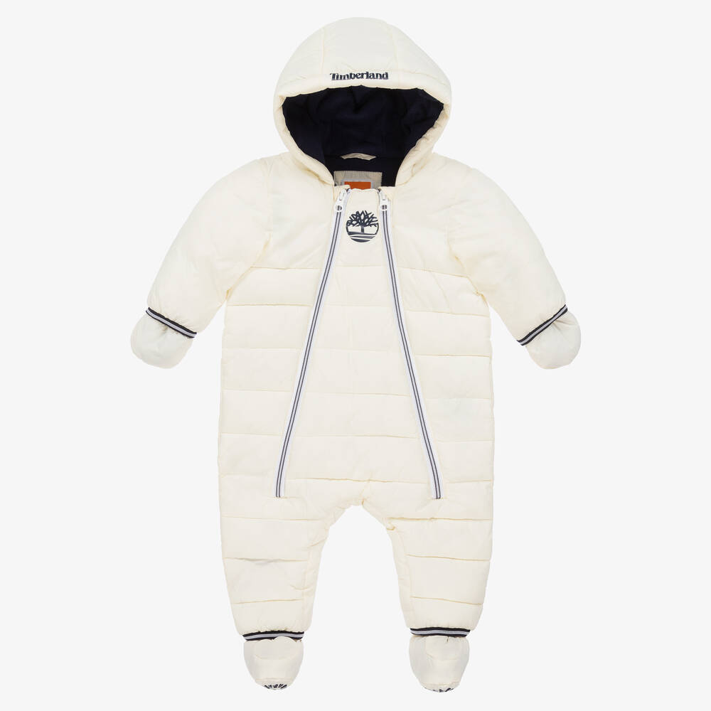 Timberland - Baby Boys Ivory Padded Snowsuit | Childrensalon