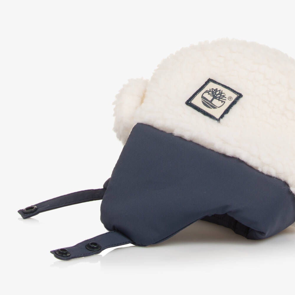 Timberland-Baby Boys Ivory Sherpa Fleece Trapper Hat | Childrensalon Outlet
