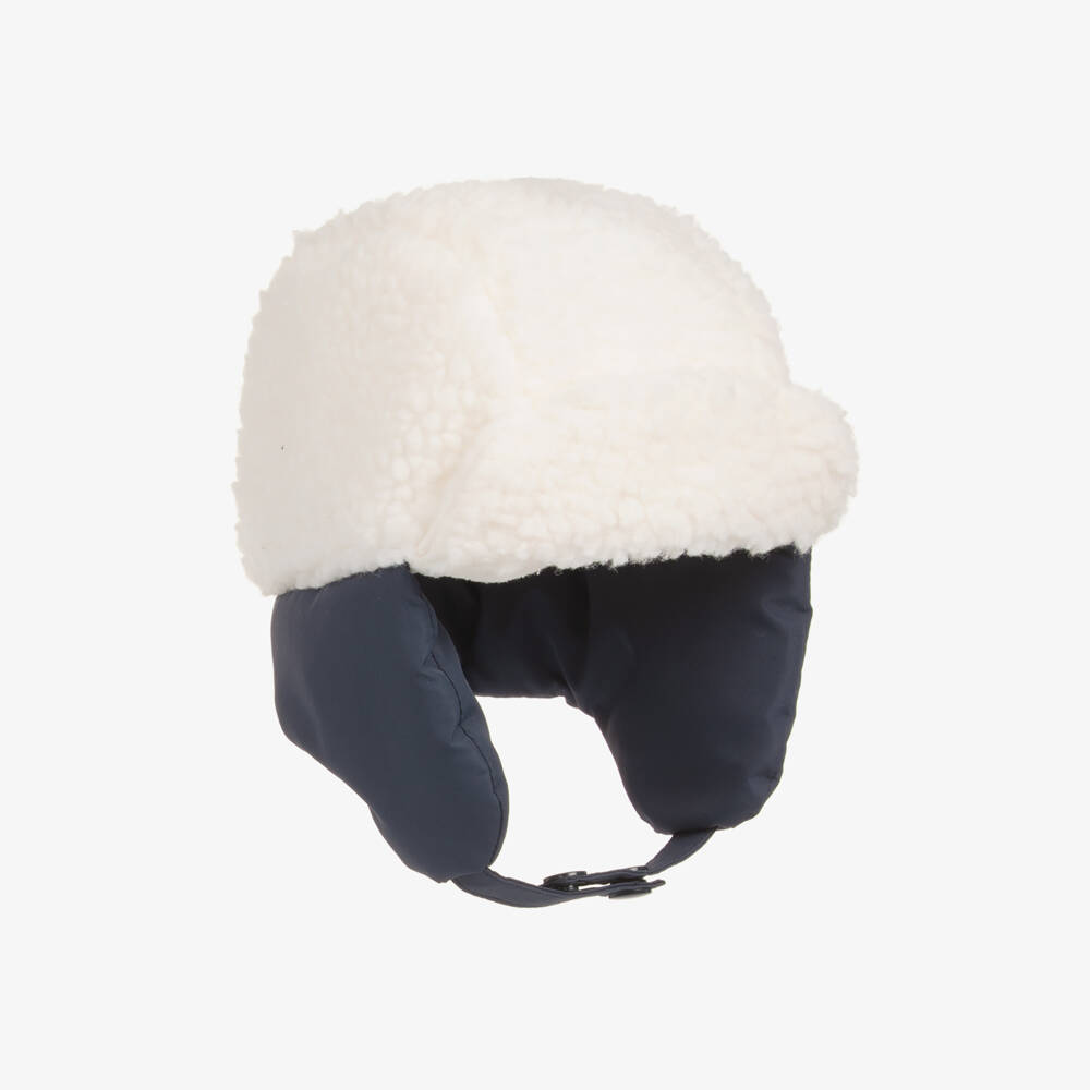 Timberland-Baby Boys Ivory Sherpa Fleece Trapper Hat | Childrensalon Outlet