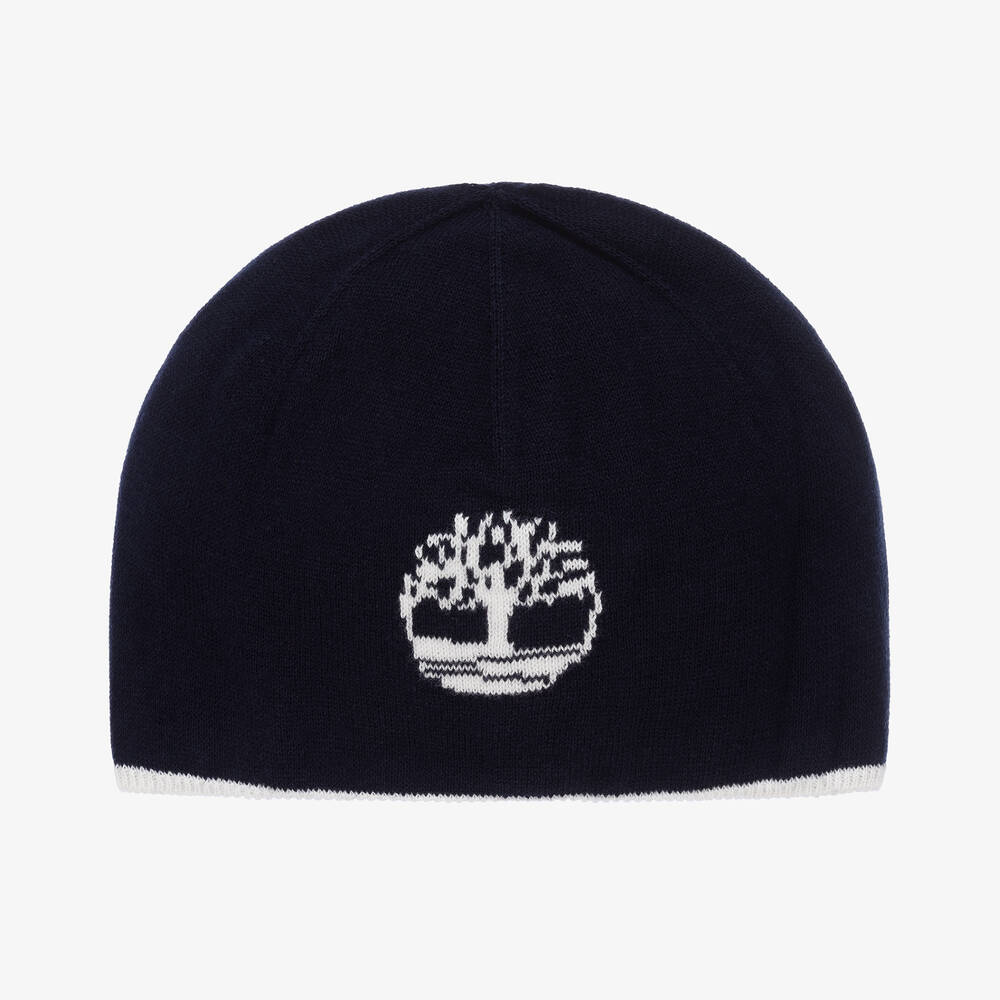 Timberland - Baby Boys Navy Blue Beanie Hat | Childrensalon