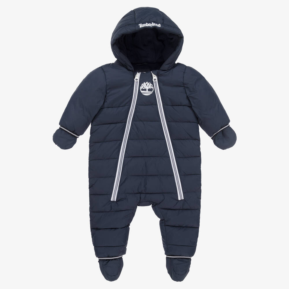 Timberland - Baby Boys Navy Blue Padded Snowsuit | Childrensalon