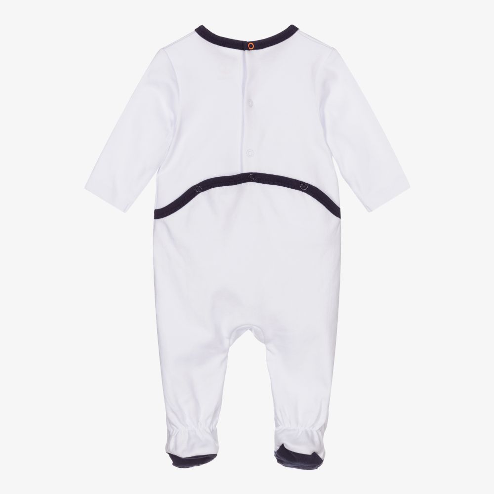 Timberland Baby Boys White Logo Babygrow
