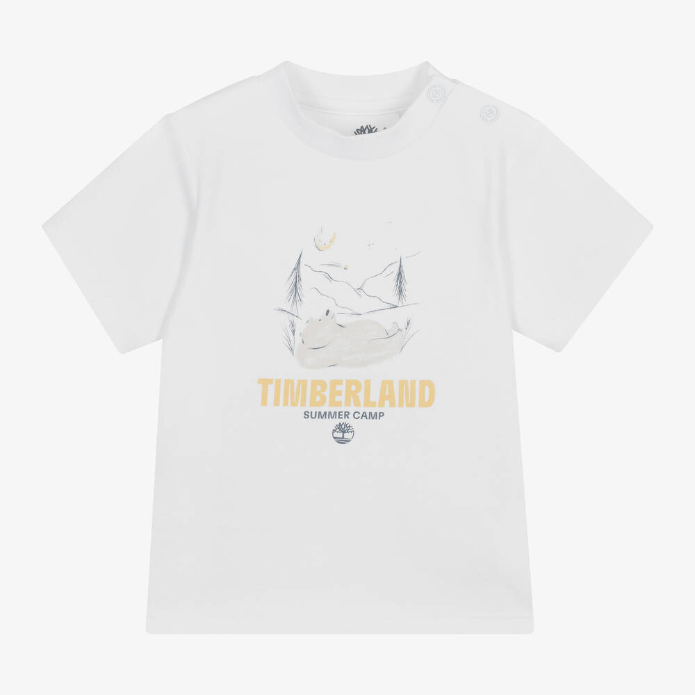 Timberland-Baby Boys White Summer Camp T-Shirt | Childrensalon Outlet