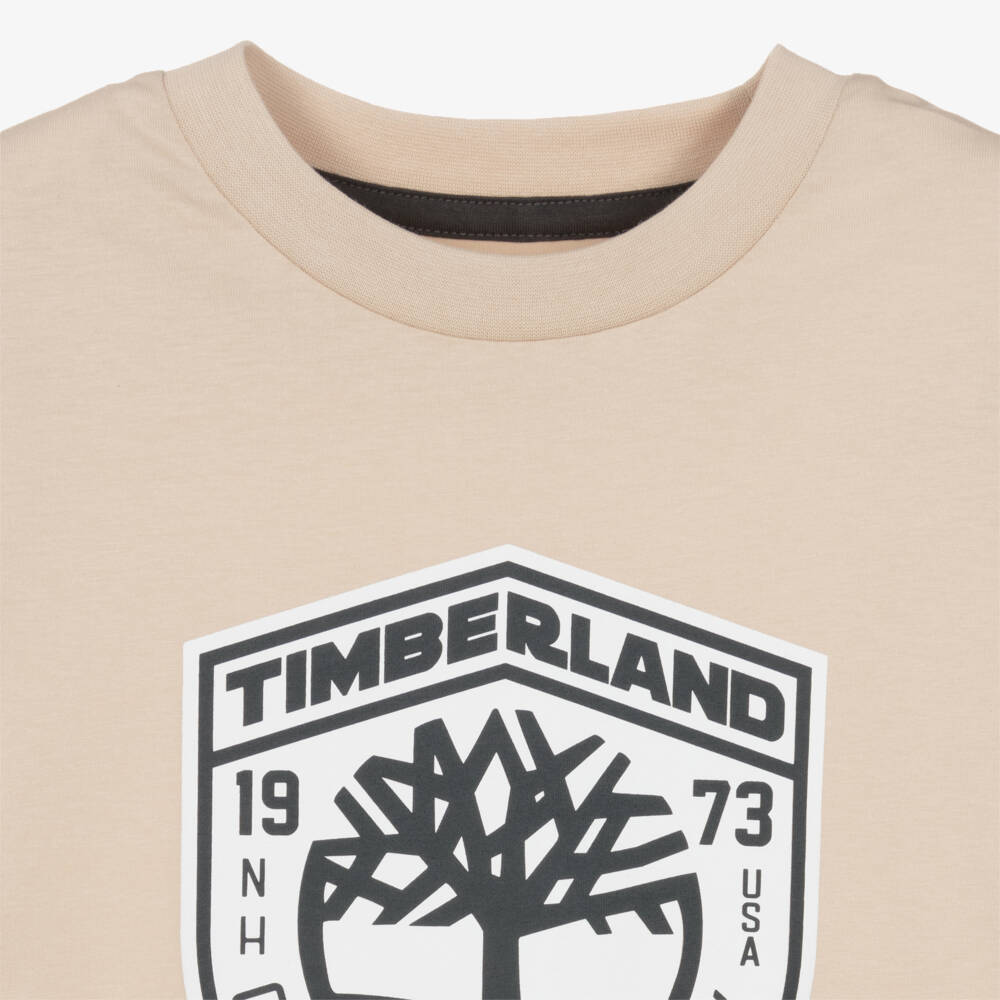 Timberland-Beige Logo Tshirt | Childrensalon Outlet
