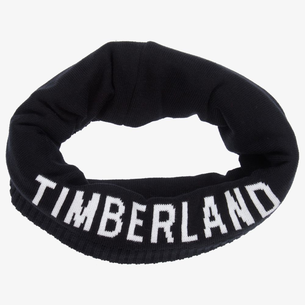 Timberland - Black Cotton Logo Snood | Childrensalon