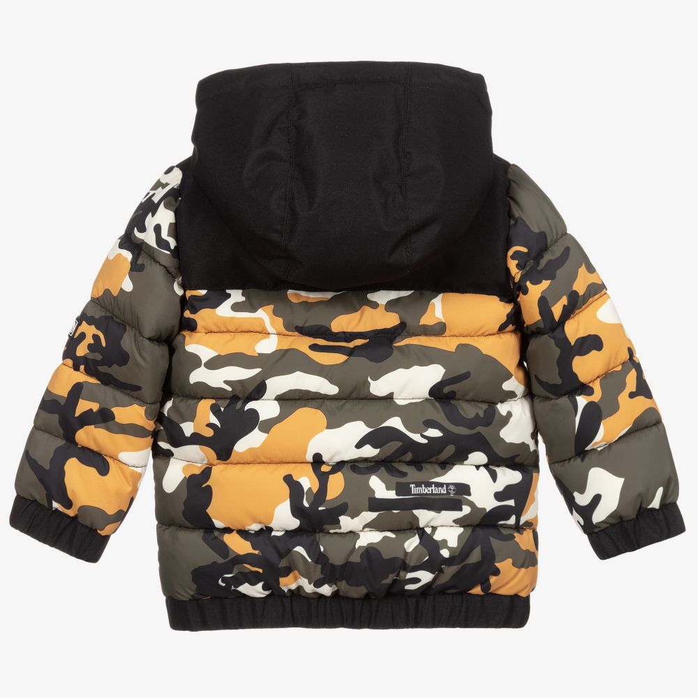Timberland-معطف مبطن لون أسود وأخضر للأولاد | Childrensalon Outlet