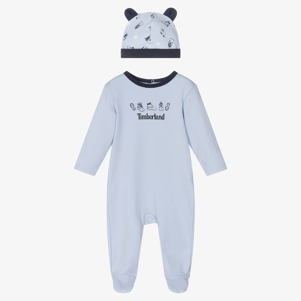 Timberland - Coffret cadeau grenouillère bonnet bleus | Childrensalon