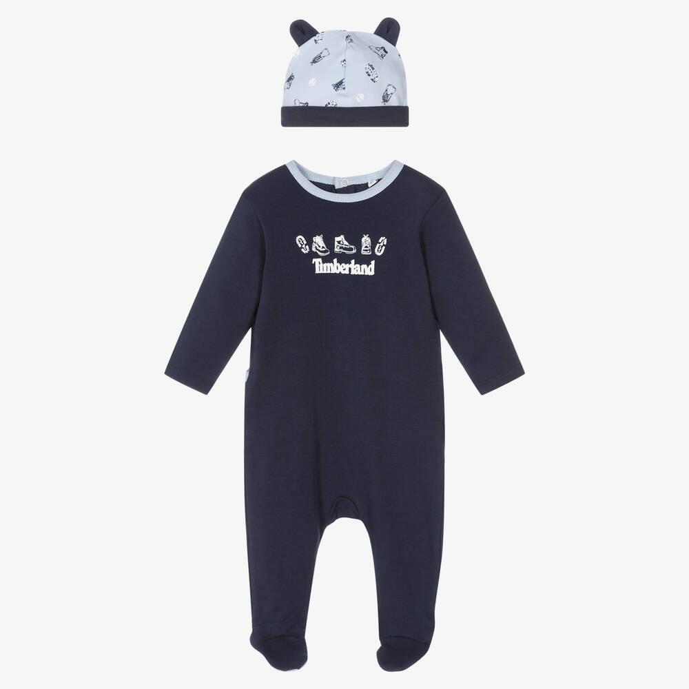 Timberland - Coffret cadeau grenouillère bonnet bleus | Childrensalon