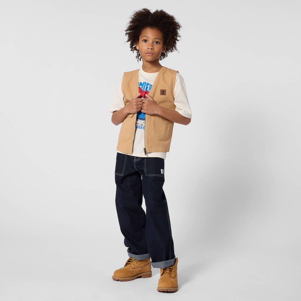 Timberland-Синие джинсы с контрастной строчкой для мальчиков | Childrensalon Outlet