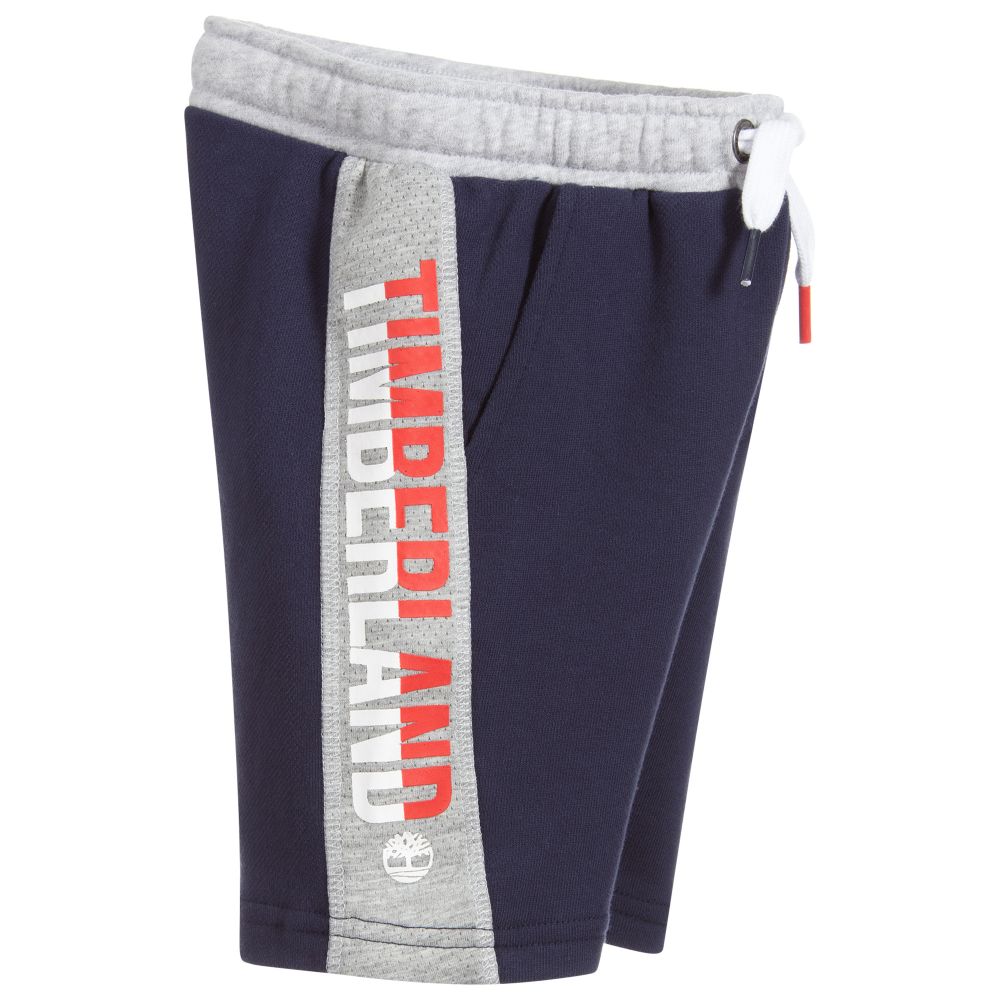 Timberland-شورت قطن سويتشيرت لون كحلي ورمادي | Childrensalon Outlet