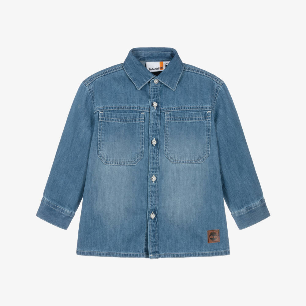 Timberland-Blue Denim Shirt | Childrensalon Outlet
