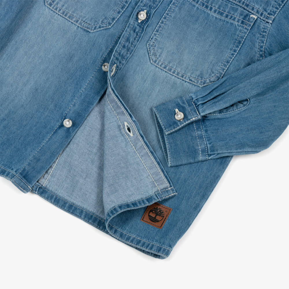 Timberland-Blue Denim Shirt | Childrensalon Outlet