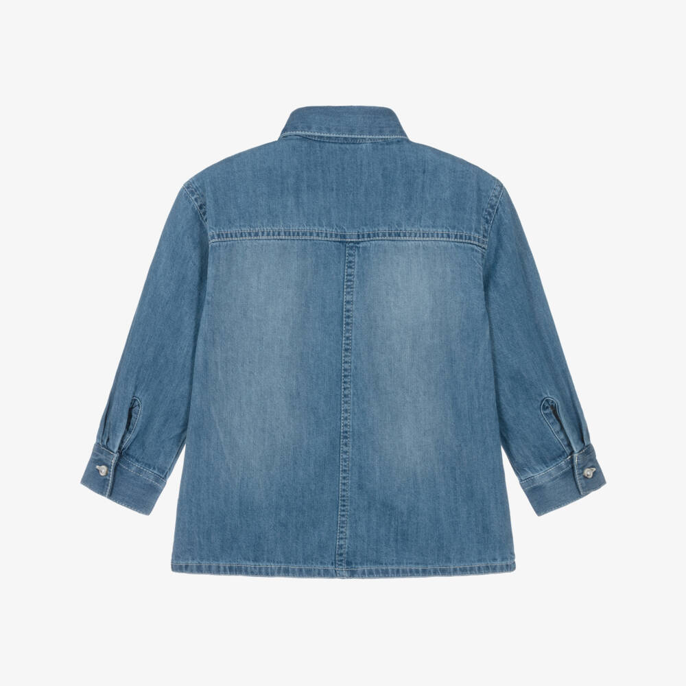 Timberland-Blue Denim Shirt | Childrensalon Outlet