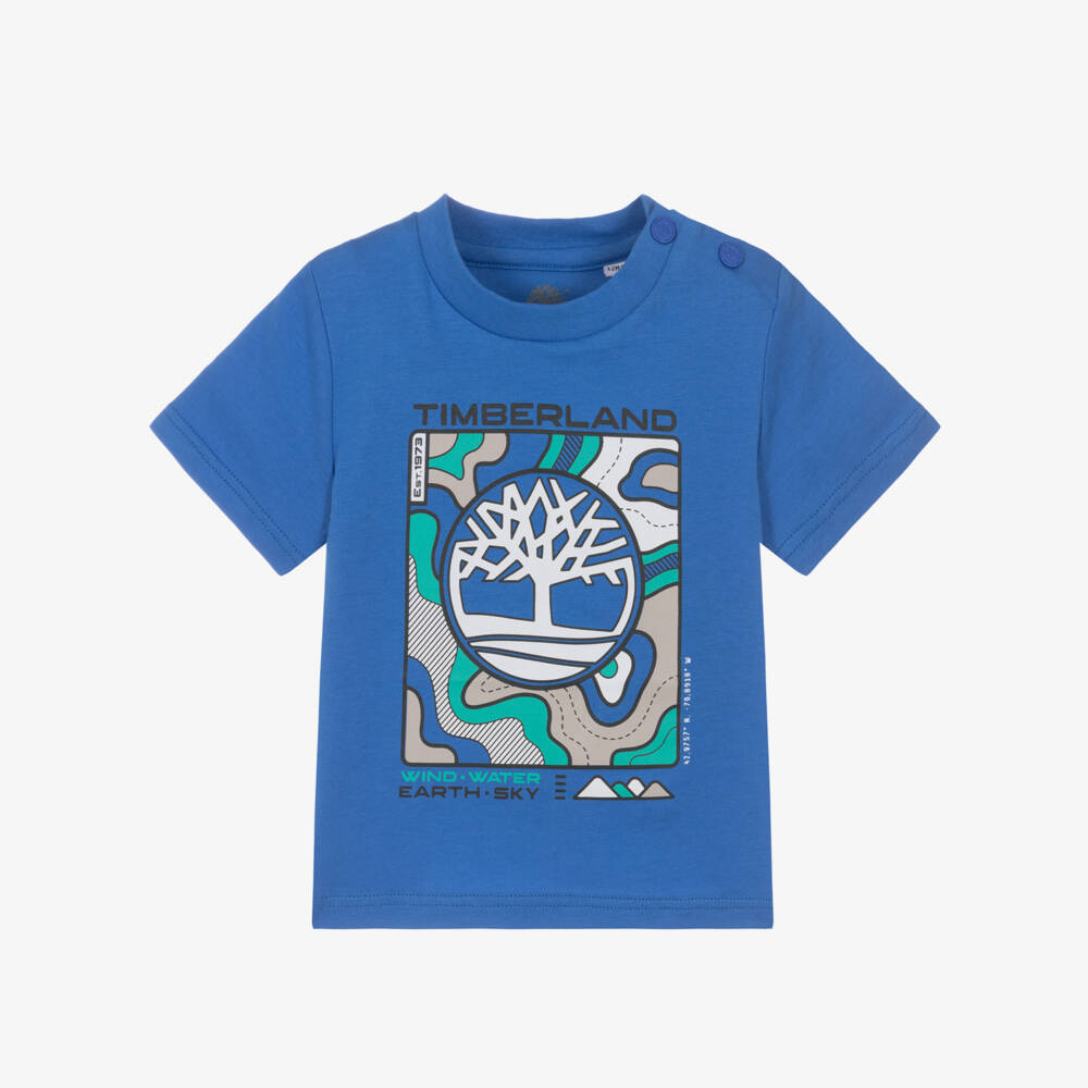 Timberland-Blue Graphic Tshirt | Childrensalon Outlet