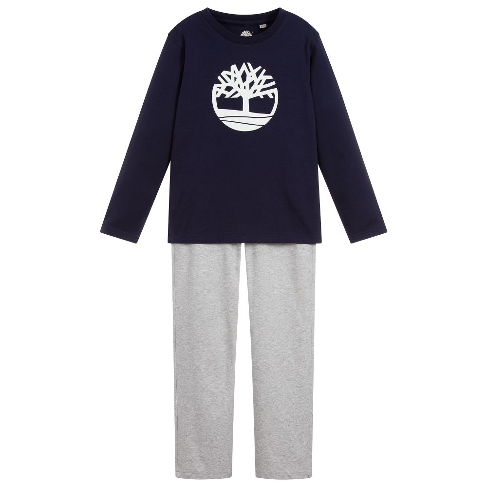 Timberland - Pyjama en coton bleu et gris | Childrensalon