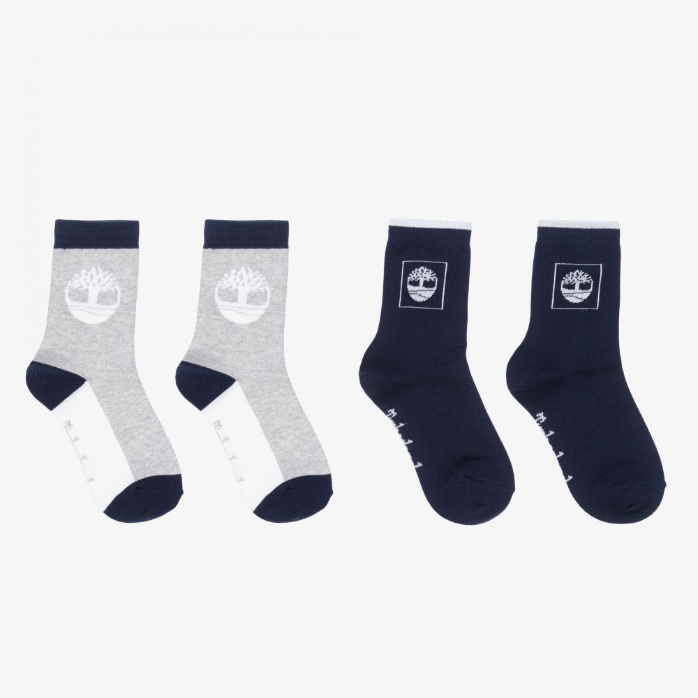 Timberland - Blue & Grey Socks (2 Pack) | Childrensalon