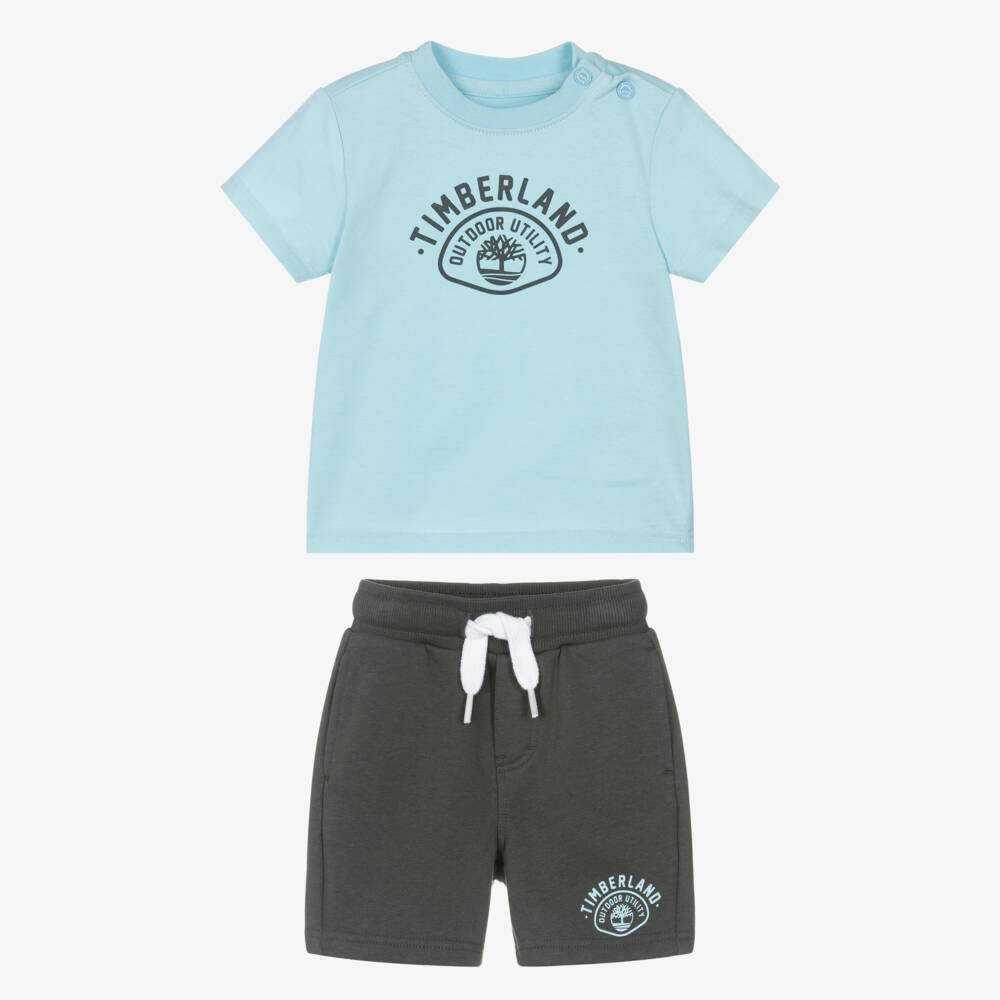 Timberland-Blue Jersey Short Set | Childrensalon Outlet