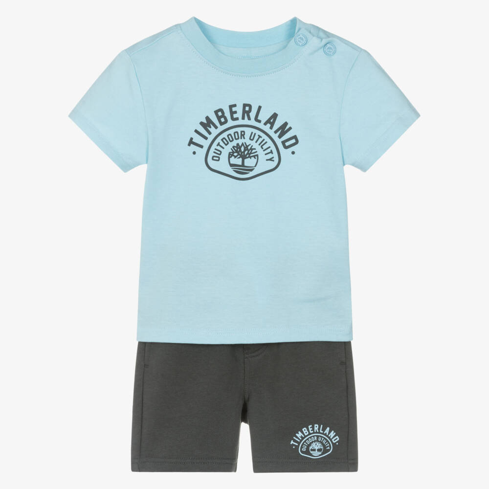 Timberland-Blue Jersey Short Set | Childrensalon Outlet