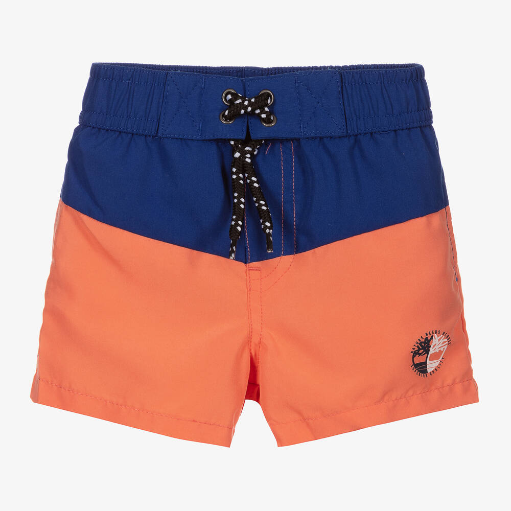 Timberland-Blue & Orange Swim Shorts | Childrensalon Outlet