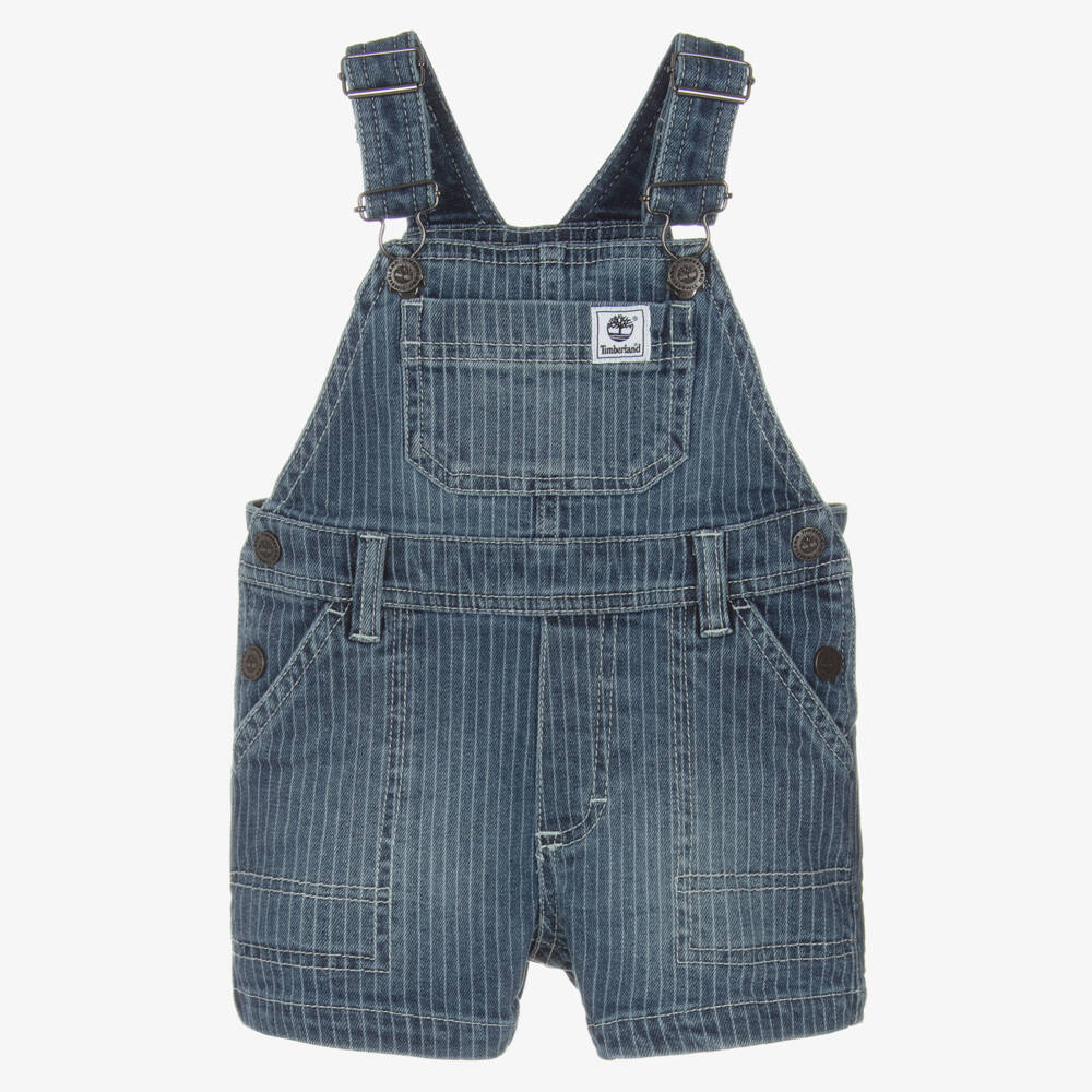 Timberland-Blue Stripe Dungaree Shorts | Childrensalon Outlet