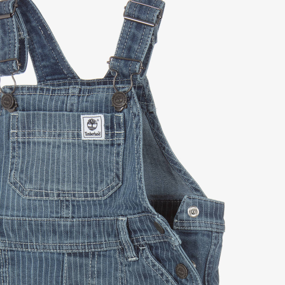 Timberland-Blue Stripe Dungaree Shorts | Childrensalon Outlet