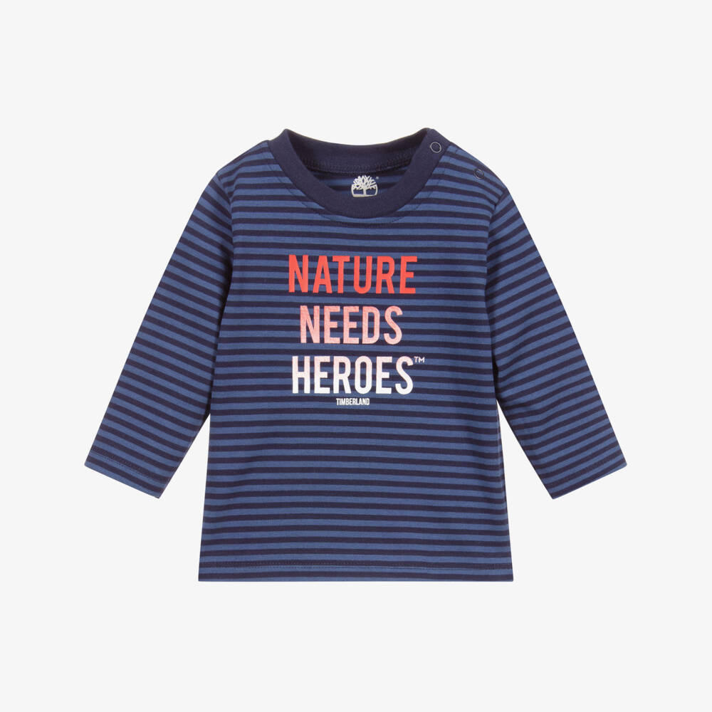 Timberland-Blue Striped Cotton Baby Top | Childrensalon Outlet