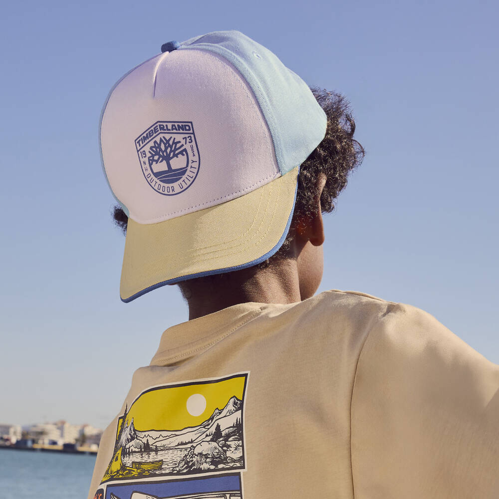 Timberland-Blue Twill Panelled Cap | Childrensalon Outlet