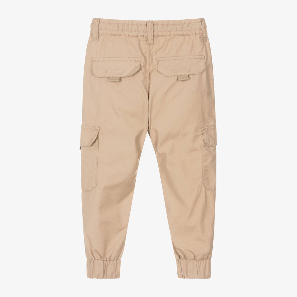 Timberland-Boys Beige Cotton Cargo Trousers | Childrensalon Outlet