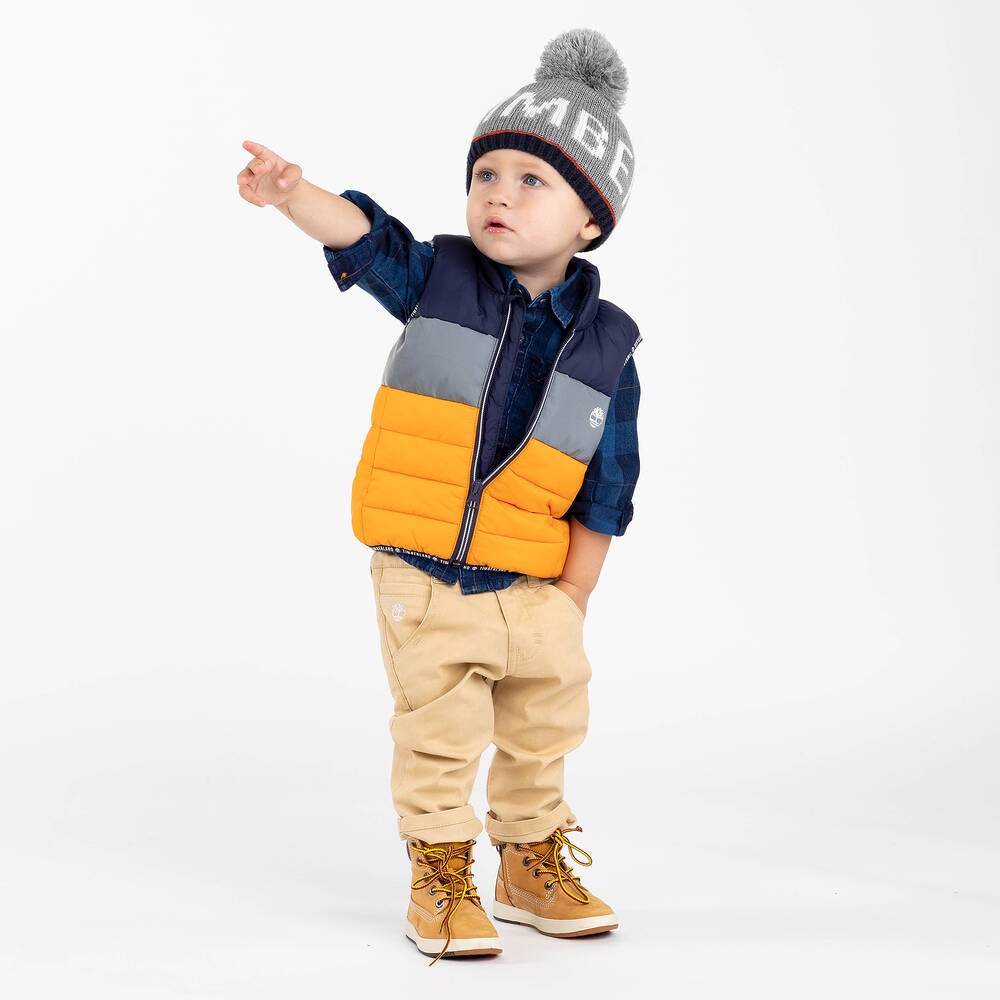 Timberland-Boys Beige Cotton Chinos | Childrensalon Outlet