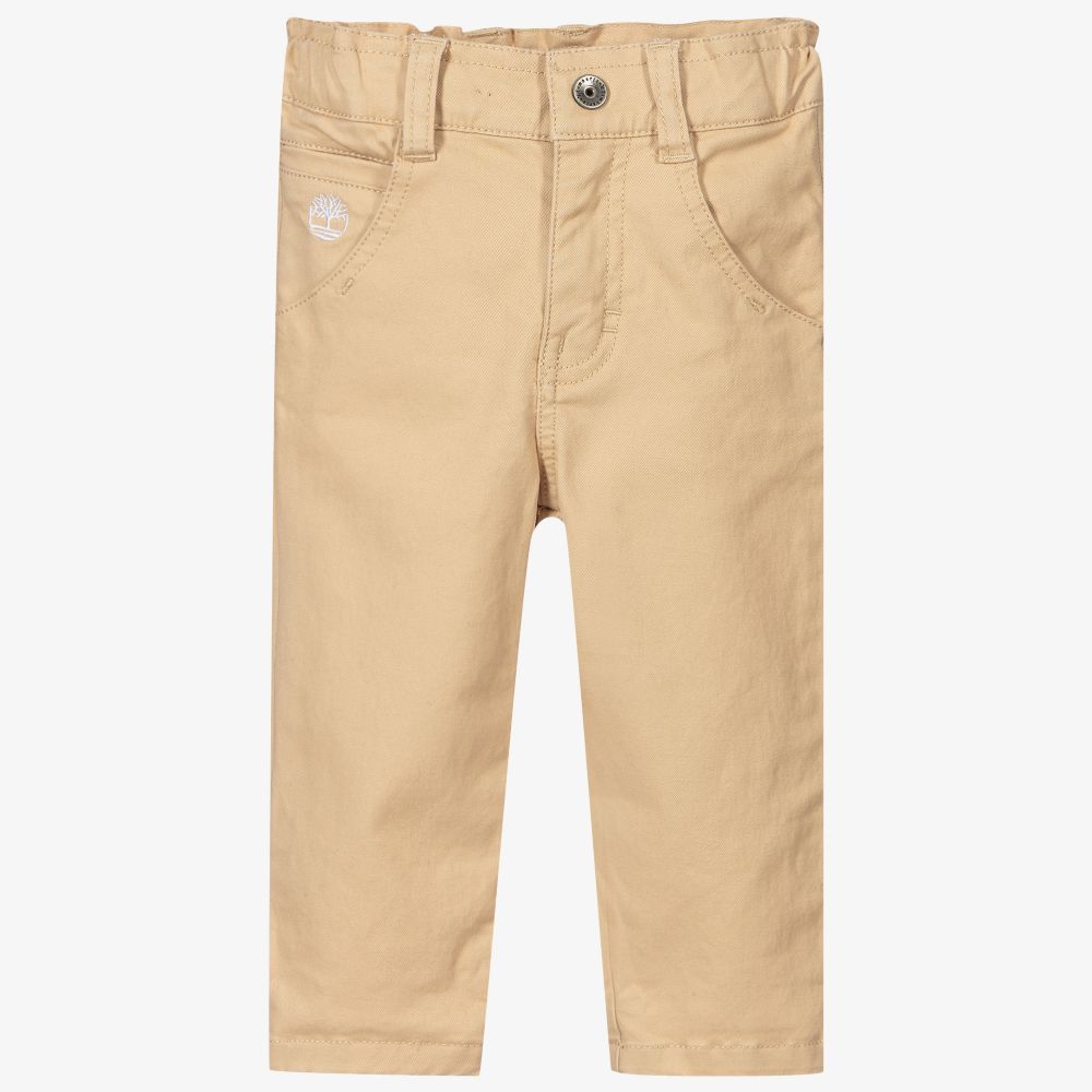 Timberland-Boys Beige Cotton Chinos | Childrensalon Outlet