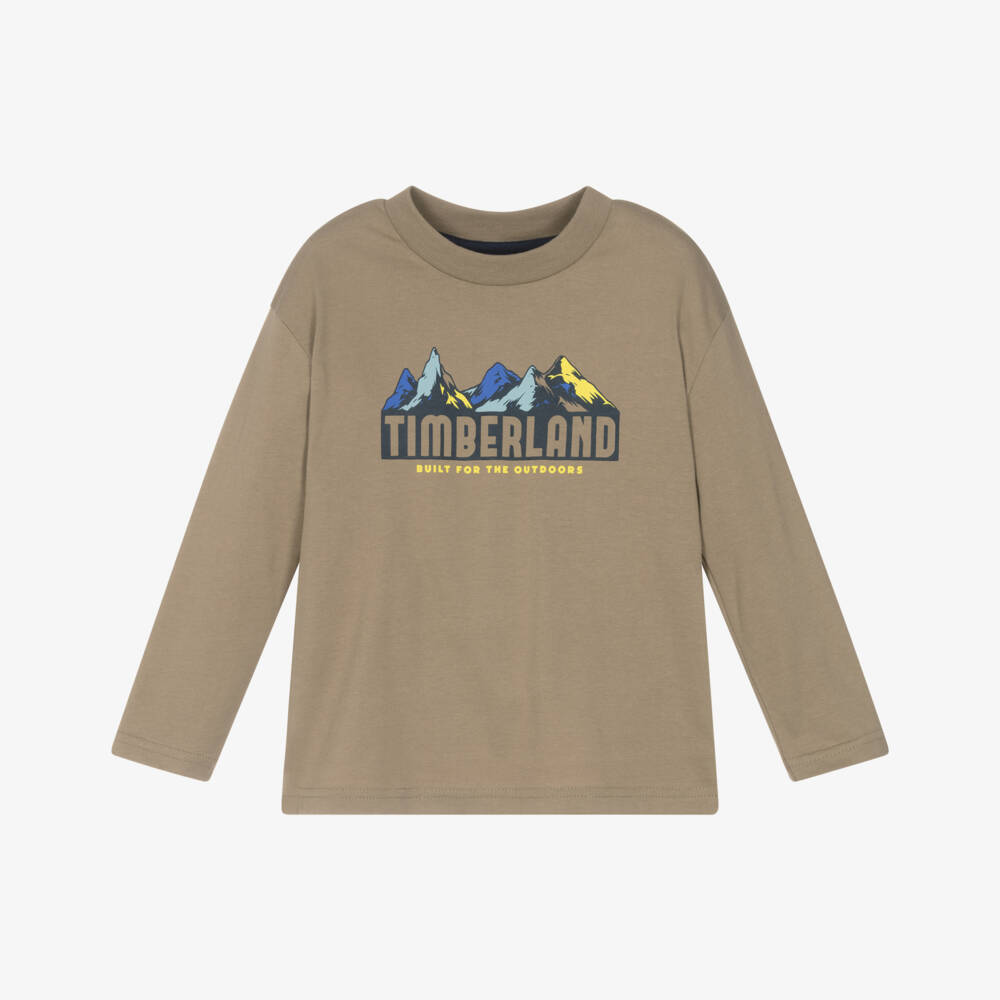 Timberland-Boys Beige Long-Sleeve Top | Childrensalon Outlet