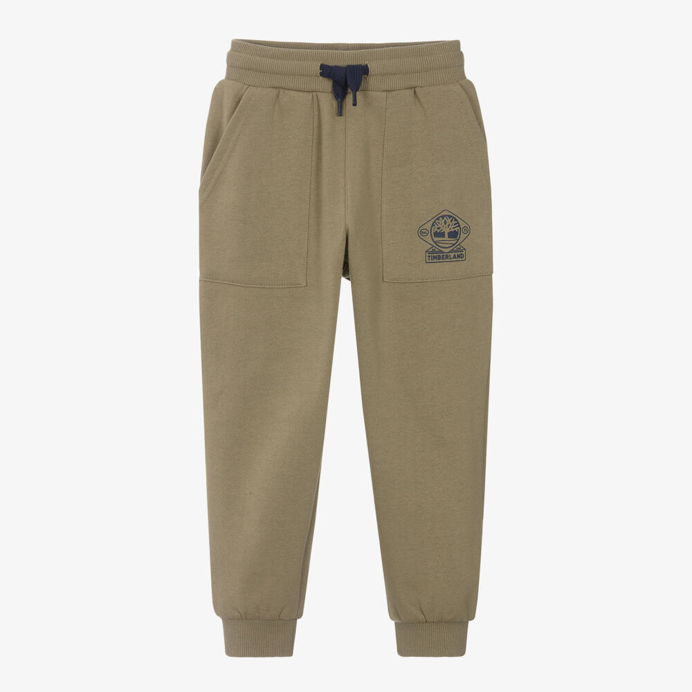 Timberland-Boys Beige Organic Cotton Jersey Joggers | Childrensalon Outlet
